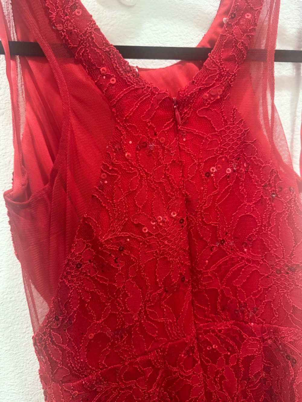 Hailey Logan Red Lace Sequin Cocktail Dress by Adrianna Papell - Picture 5 of 5